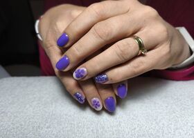 Fialové nehty , blooming a třpytky | Další ukázky