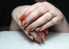 Podzimní barvy a barevné lístky – Gelové nehty Brno – Nehty Ilona